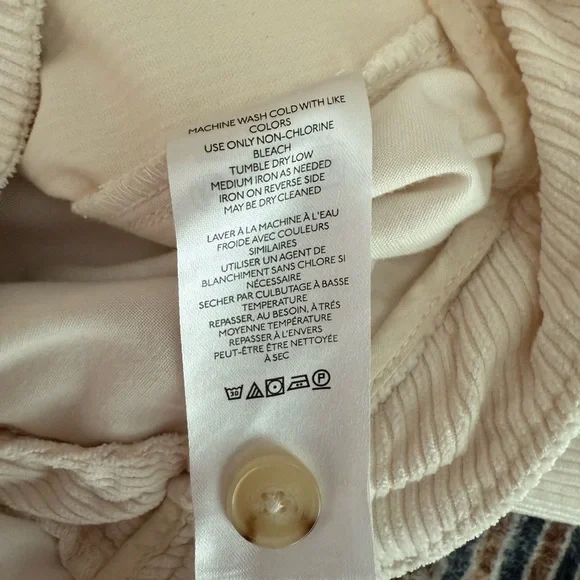 Anthropologie Maeve Cream Wide-Leg Avery Trouser Corduroy Tall - Picture 8 of 11